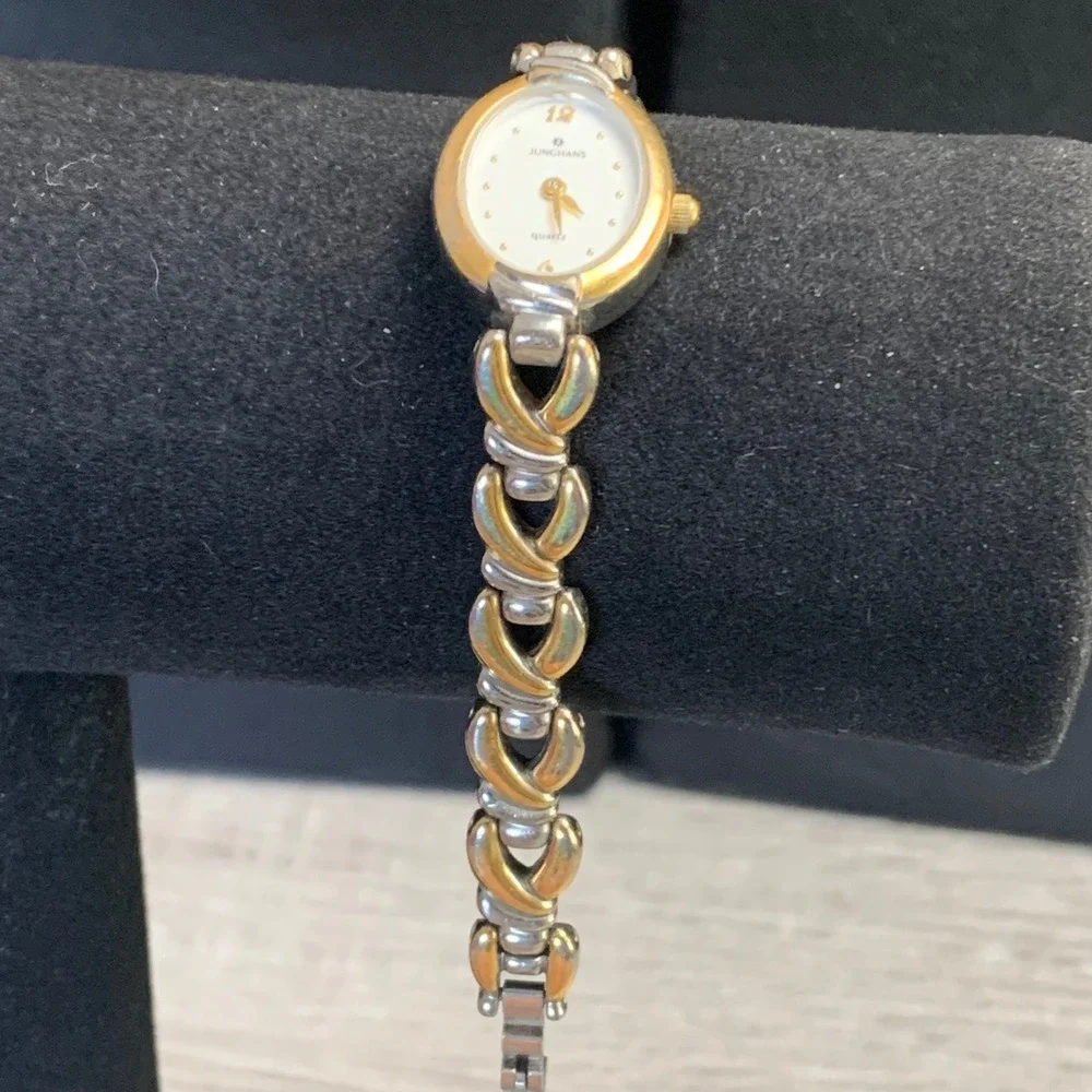 Junghans Womens Two Tone Quartz Oval Face Link Bracelet Watch 47/0875